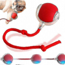(Red) Smart Interactive Self-Rolling Ball Toy for Dogs & Cats - Electric Pet Ball