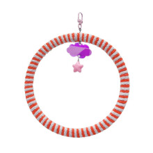 (orange, small) Small Orange Cotton Rope Parrot Swing Hanging Rings Cage Enrichment Climb Balance Training