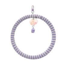 (Purple, small) Small Orange Cotton Rope Parrot Swing Hanging Rings Cage Enrichment Climb Balance Training