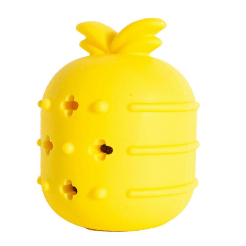 (Pineapple) Cute Fruit Shape Cat Chew Toy Soft Silicone Bite Resistant with Catnip for Teeth Cleaning