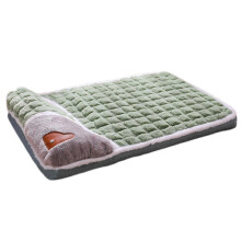 (Green, M) Thickened Cozy Pet Bed with Removable Pillow for Winter Warmth
