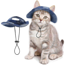 (light blue, Small) 2025 Adj. String Pet Hat for S/M Cats Dogs Birthday Party Costume Decor Light Blue Small