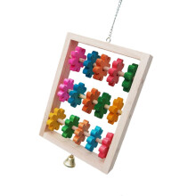(colorful) Safe Wooden Puzzle Swing Chew Climb Hang Toy Parrots Mental Stim Cage Acc Multicolor