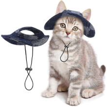 (blue, Small) 2025 Adj. String Pet Hat for S/M Cats Dogs Birthday Party Costume Decor Light Blue Small