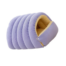 (Light purple, Medium size) Cozy Washable Cat Cave Antislip Base Removable Velvet Cover Compact Med Light Green Gift