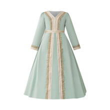 Girls Renaissance Dress Green Medieval Princess Costume