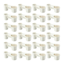 (White) 24 Pcs Bird Drinker Feeder Water Cups for Cage Pigeon Chicken Quail Poultry Blue
