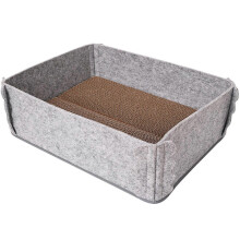 (Gray) Breathable Corrugated Cat Scratcher House Multifunctional Space Saving Gray For Indoor Use