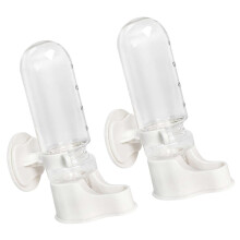 (110ml) Set of 2 Hanging Auto Fill Plastic Bird Waterers 150ml for Parrots Canaries Budgies
