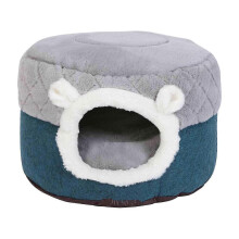 (Blue, M) Cat Kitten Dog Plush Winter Sleeping Bed Anti-Scratch Warm House Pet Supplies Blue S 25-26