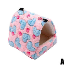 (Pink, S) Sac de couchage chaud en flanelle, petit nid pour hamster, écureuil ou oiseau, hiver
