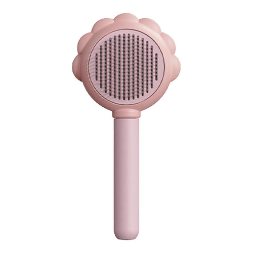 (Pink) Soft Round Teeth Cat Grooming Comb for Sensitive Skin
