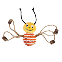 (Yellow) Sisal-Katzenspielzeug in Bienenform mit Rassel aus natürlichem Actinidia Polygama, interaktiv für Wohnungskatzen