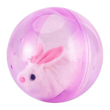 (Rabbit Pink Ball) Electric Hamster Running Ball for Cats Dogs Indoor Outdoor Rolling Pet Toy