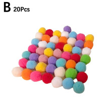 (as shown/20pcs) High Elastic Fur Ball Launcher Cat Toy Chew Resistant Teaser Stick Decompression Pet Ball