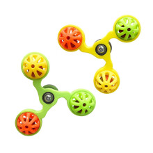 (Yellow Green) 2-Pack Parrot Spinner Toys with Rattle Ball and Wheel for Budgies Conures
