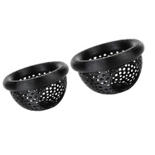 (Black) Black Plastic Floating Fish Feeder Ring and Hide Cave Aquarium Decoration