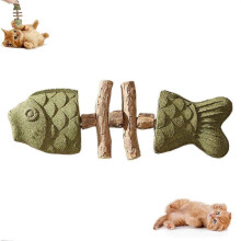 (A, 1pcs) Kreatives Katzenspielzeug, Zahnpflegestab aus Holz, Fischgräte, Katzenminze D7U2