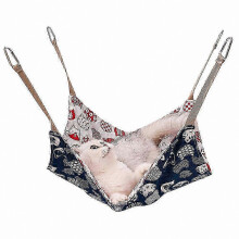 (Lucky Cat On Blue Ba) Cotton Linen Breathable Summer Pet Cage Hammock Bed Mat for Cats Dogs