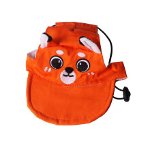 (Orange, L) UV Protection Breathable Cat Cap with Adorable Animal Embroidery for Outdoor Cats