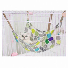 (Four Leaf Clover) Cotton Linen Breathable Summer Pet Cage Hammock Bed Mat for Cats Dogs