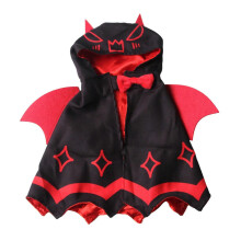 (Red Black, L) Small Dogs and Cats Bat Wings Hooded Cape Halloween Cosplay Costume