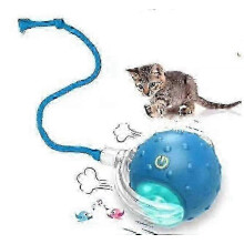 (Blue) Kleines interaktives Apportierspielzeug für Hunde und Katzen mit schnellem Ball – endloser Spielspaß