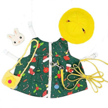 (Christmas boots, L) Bunny Rat Small Animal Adjustable Harness Leash and Hat Christmas Dress