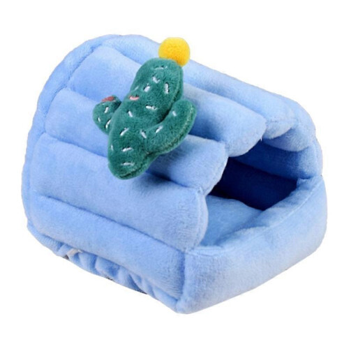 (Blue) Cozy Warm Sleeping Bed for Small Pet Comfort