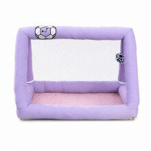 (Light Purple) Foldable Mesh Panel Cat Tent Bed with Hanging Toy Portable Cat House