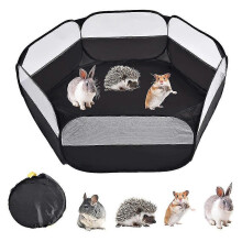 (Black) Waterproof Portable Small Animal Playpen Pet Cage Tent Outdoor