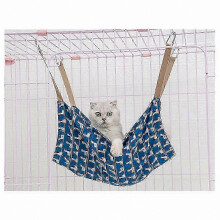 (Little White Goose) Colchoneta tipo hamaca transpirable de algodón y lino para jaula de mascotas, ideal para gatos y perros.