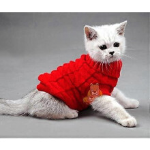 (Red, XXL) Soft Warm Turtleneck Pullover for Cats Small Dogs Fits Kitty Chihuahua Teddy Pug etc