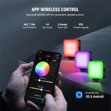 Magnetic RGB Video Light with Desk Tripod Stand APP Controlled Rechargeable Battery Enhanced Photography Lighting