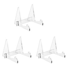 3X Support de Stockage de Disque Vinyle Présentoir de Disque Acrylique Présentoir de Livre Portable
