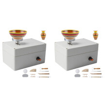 2X Pottery Wheel Machine, USB Pottery Making Kit with 12Pcs Ceramic Clay Tools, Electric Pottery Wheels DIY Kits