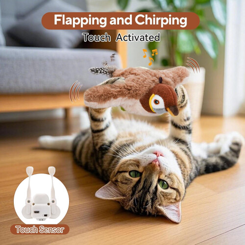 Flappy Bird Cat Toy Rechargeable Chirping Flapping Wings 1