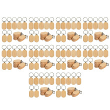 Blank Wooden Key Tag Key DIY Wood Keychains Key Wood Engraving Blanks 200 Pack