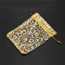 400Pcs Champagne Cils Organza Pochettes A Cordon de Serrage Parti Bijoux Sacs Faveur de Mariage Cadeaux 3.5 Pouce X4.3 Pouce