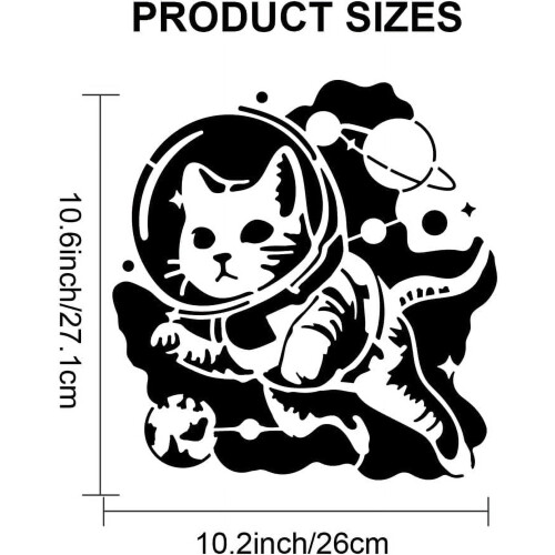 Galaxy Cat Stencil Space Animal Theme 11.8 inch 1