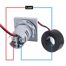 6PCS Current Voltage Hertz Meters, Digital 3In1 22mm Voltmeter Ammeter Hz Meter AC 60-500V Current Frequency Indicator