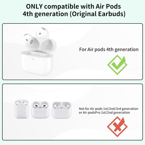 Replacement charging case compatible with  for AirPods (4th generation); wireless and USB-C charging and features a Bluetooth 2