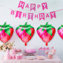40Pcs Strawberry Balloons Sweet Strawberry Foil Mylar Balloons for Girls Strawberry Themed Birthday Party Decorations