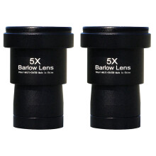 2pcs 1.25 Inches 5X Barlow Lens Fully Metal Green Film with M42 Thread for Standard Telescope Eyepiece Astronomy