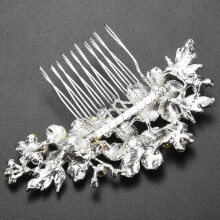 3X Peine Nupcial de la Boda Peine de Imitacion de Cristal de la Vendimia Joyeria del Baile de Graduacion Oro Patron de Flores de Oro Accesorios para