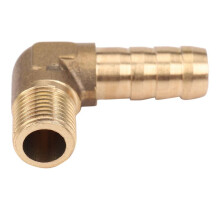 5 Piezas Manguera de 8 mm x Rosca Macho de 3/8 Pulgadas Conector de Acoplamiento de LengüEta de Codo de Latón de 90 Grados