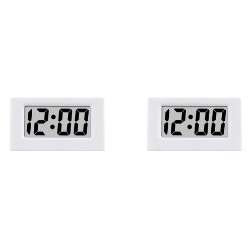 2X  Clock Triangle LED Screen Lectronic Digital Alarm Screen Desktop Clock for Home Office Table Bedroom Decor White