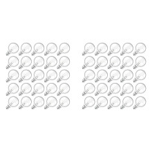50Pcs G40 Replacement Light Bulbs E12 Candelabra Screw Base LED Globe Bulbs for Indoor Outdoor String Lights Warm White