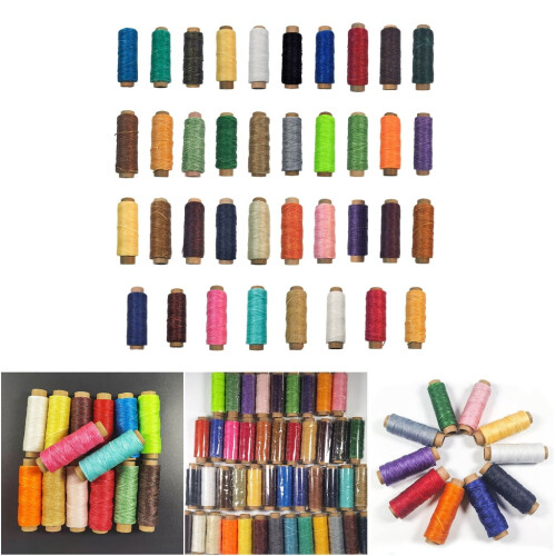 Waxed Thread for Leather Sewing 50m 150D Flat Cord 1