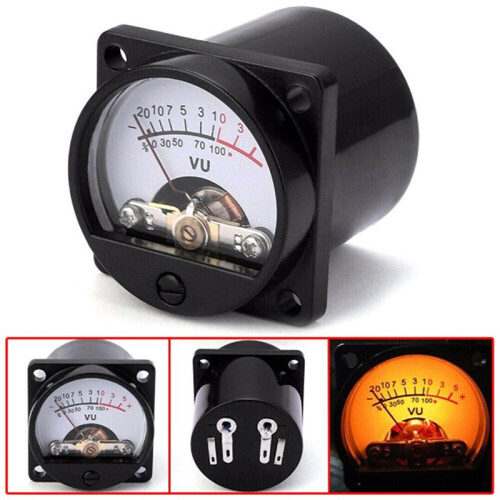 High-Precision 6V-12V Panel VU Meter Bulb Warm Back Light Recording Audio Level Amp Meter 2PC 2